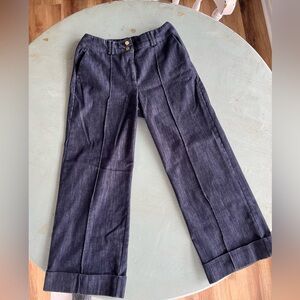 Jones New York Dark Wash Pleated Cuffed Pants